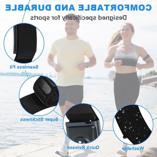 Biceps Vervangingsband van Soft Nylon - Verstelbare Elastische Velcro Strap voor Training en Hardlopen voor Mannen en Vrouwen — afbeelding 4