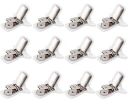 Dailygoods - Gewatteerde Troosterclips - Dekbedclips voor Dekenbevestiging - Witte Clips - Voorkomt Verschuiven - Ideaal voor Beddengoed - 12 Stuks