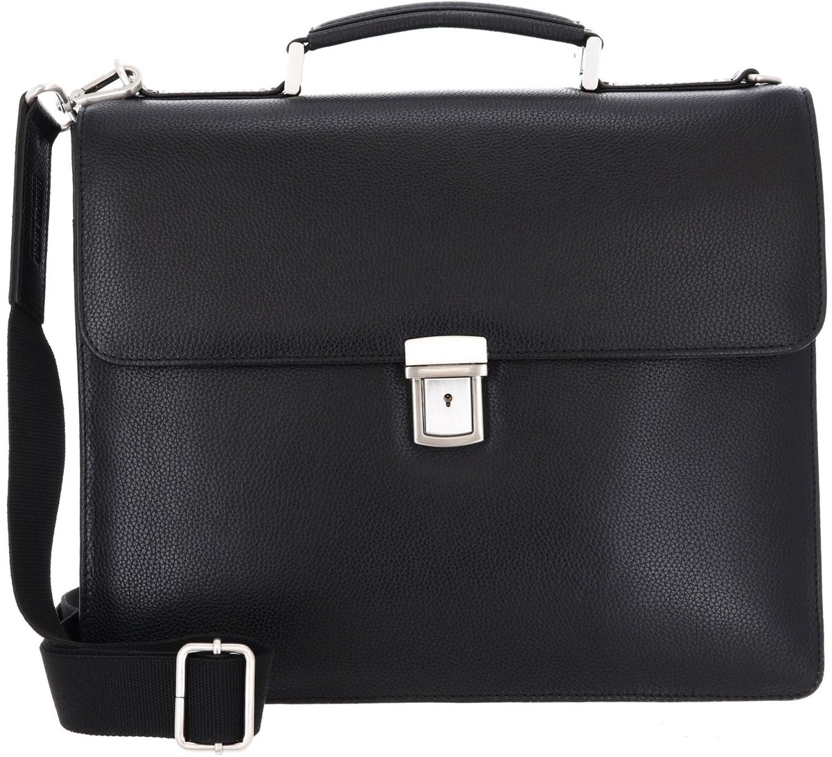 LEONHARD HEYDEN Leren aktetas business tas met laptopvak Berlin Aktenmappe 1 Fach 7341 Schwarz zwart