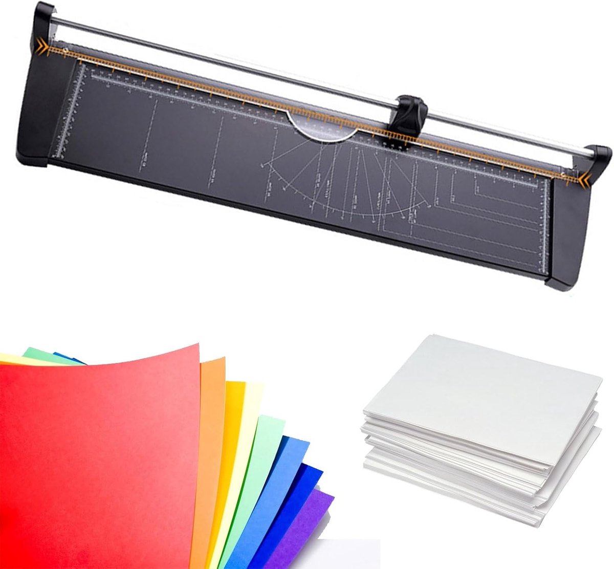 Papier Snijder - Hand Trimmer - Scrapbooking Kantoor - Glijdende Snijkop - A2 Formaat - Zwart