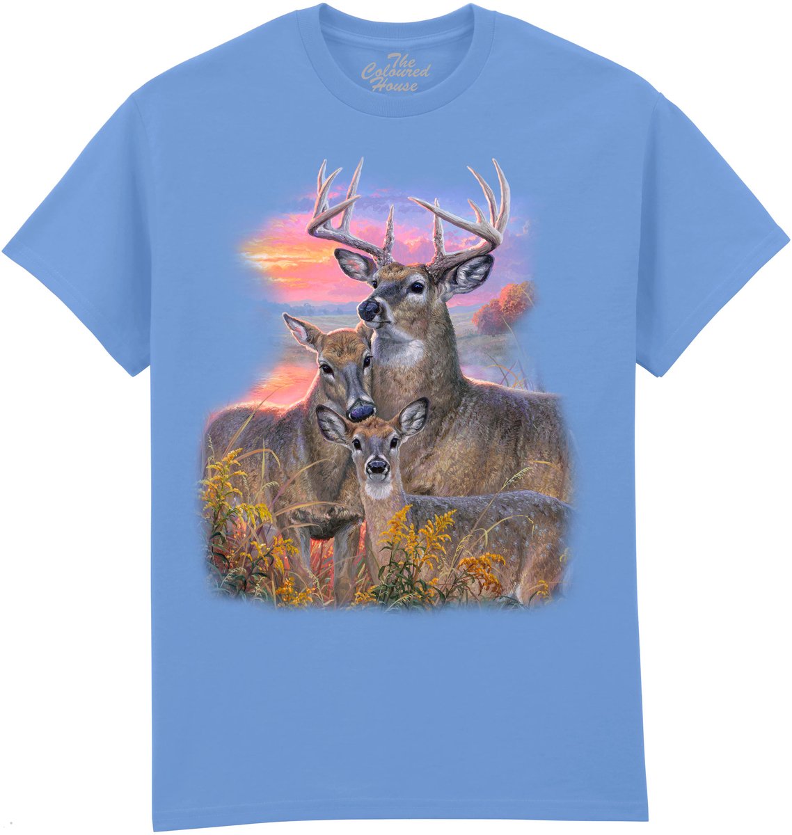 Herten Whitetail Family The Coloured House T-shirt XXL