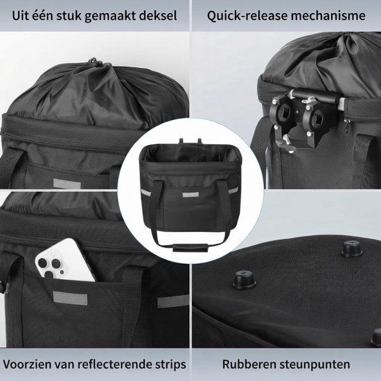 Lìon® Fietsmand Hond - Hondenmand voor op de Fiets - Voorop - Zwart - 34cm x 24cm x 28cm van lion — afbeelding 5