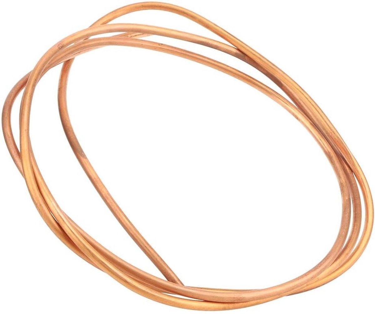 Koperbuis 2m C1100 T2, Zachte Flush Buis voor Koelkast, OD 6mm x ID 5mm, Dikte 0.5mm, Ideaal voor Elektrische Koelinstallaties en HVAC Toepassingen