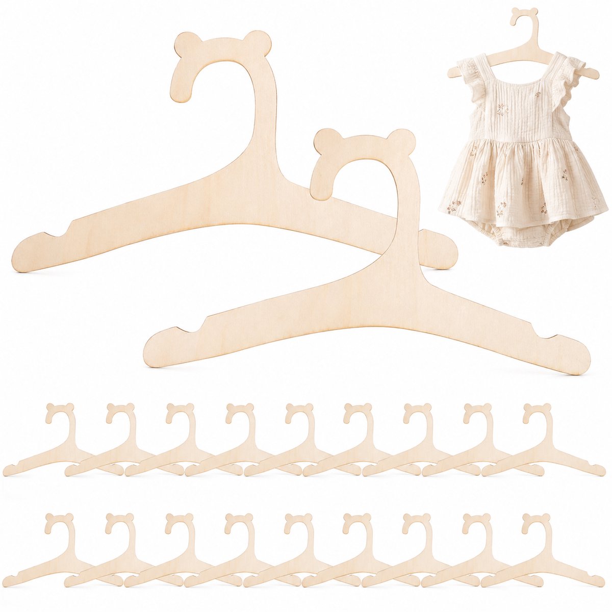 Hangers 20 Stuks - Kinderhanger - Babyhanger - 22.7*12cm -Ruimtebesparend - Antislip - Voor De Kinderkamer En Kledingkast
