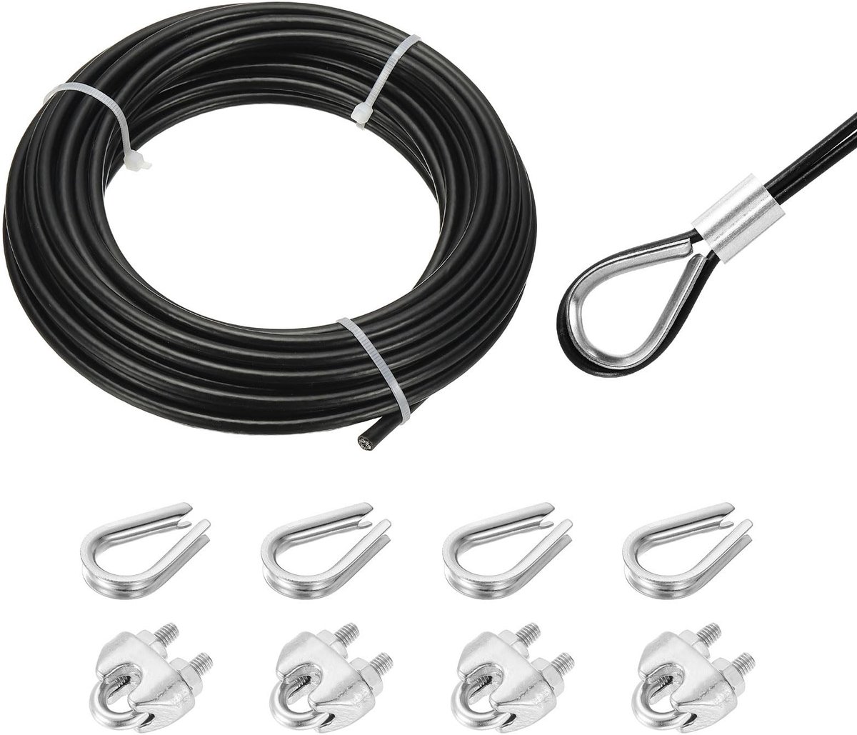 Solidchoice - 10m Roestvrij Stalen Kabel met Schroefkappen