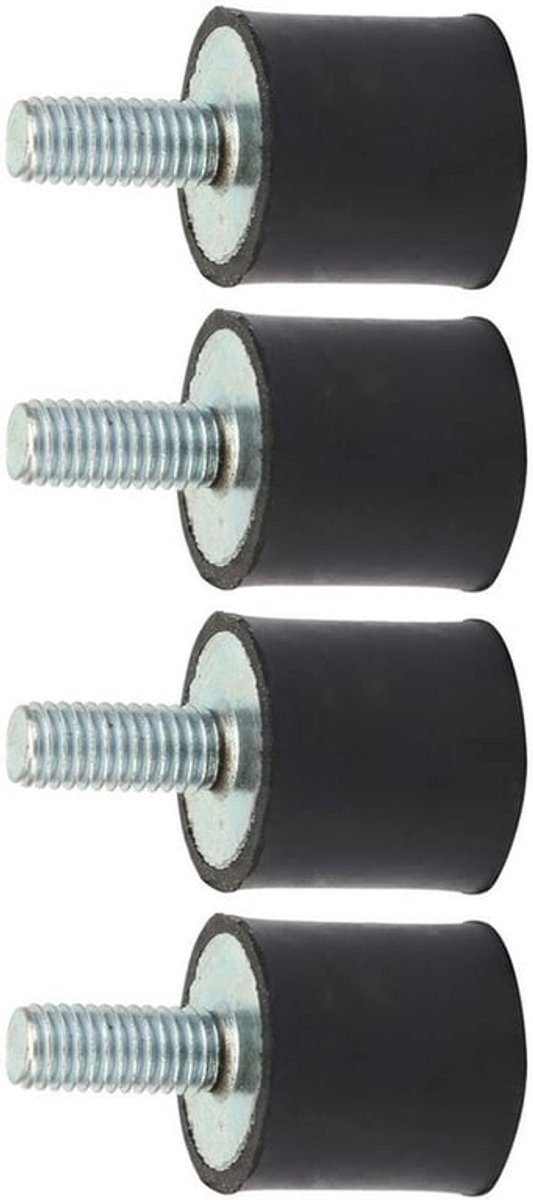 Schokdempers 4 Stuks - Rubberen Steunen - Anti-vibratie Voeten - Silentblock - Geschikt voor Airconditioning - Materiaal: Rubber/Metaal - Rubberen Buffers