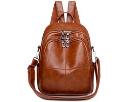 Sac à dos pour femme - Modèle kangourou - Accessoire tendance - Design vintage - Pratique et durable - Cuir écologique - Polyvalent - Marron