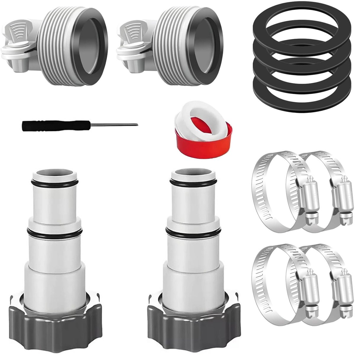 Solidchoice - Set van 4 Zwembadslangadapters voor Intex Zwembaden