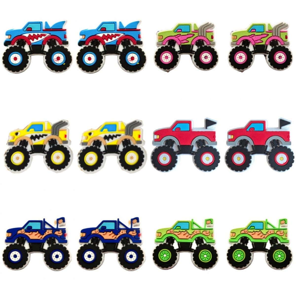 Solidchoice - Set van 12 Monster Truck Schoencharms
