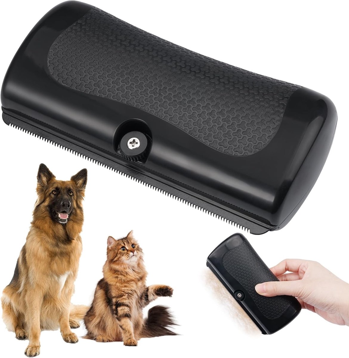 Zachte stoomborstel voor katten - Grijs - 18 cm - Huisdierenverzorgingsborstel met zachte haren - Voor Katten