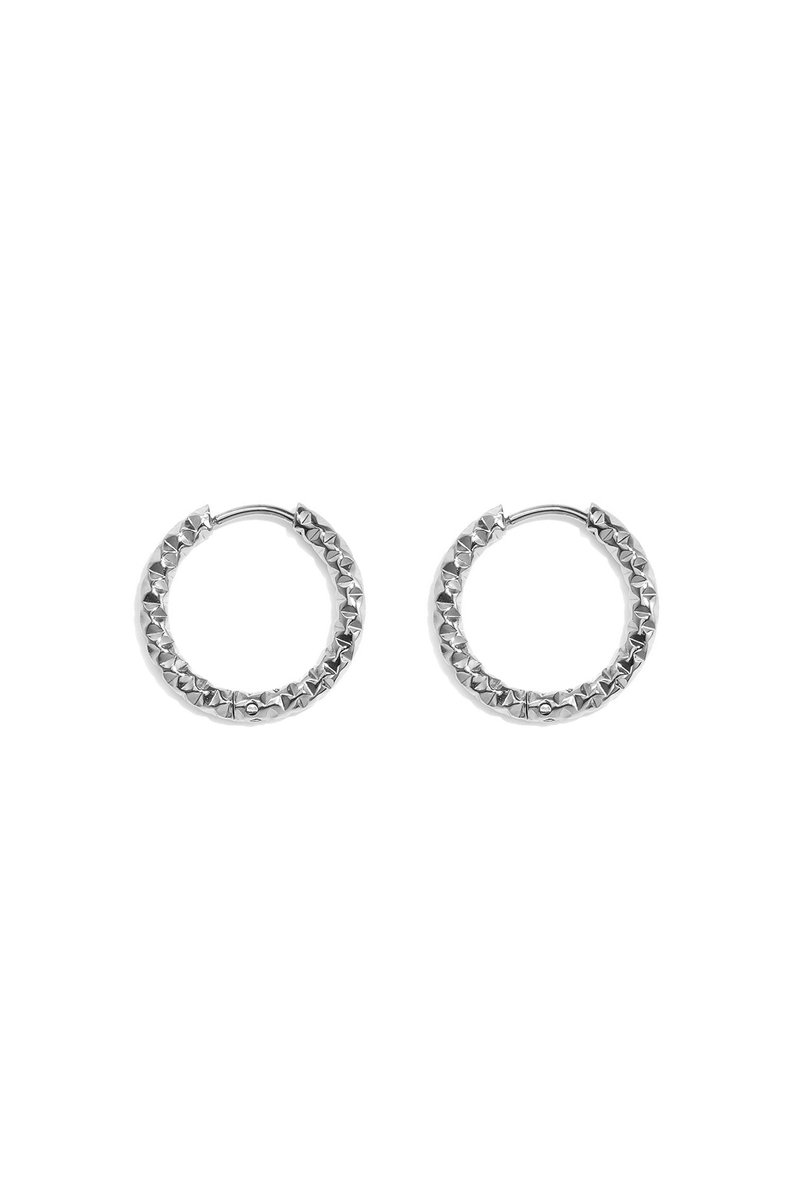 Niva - Oorringen - Stainless Steel - - Zilver