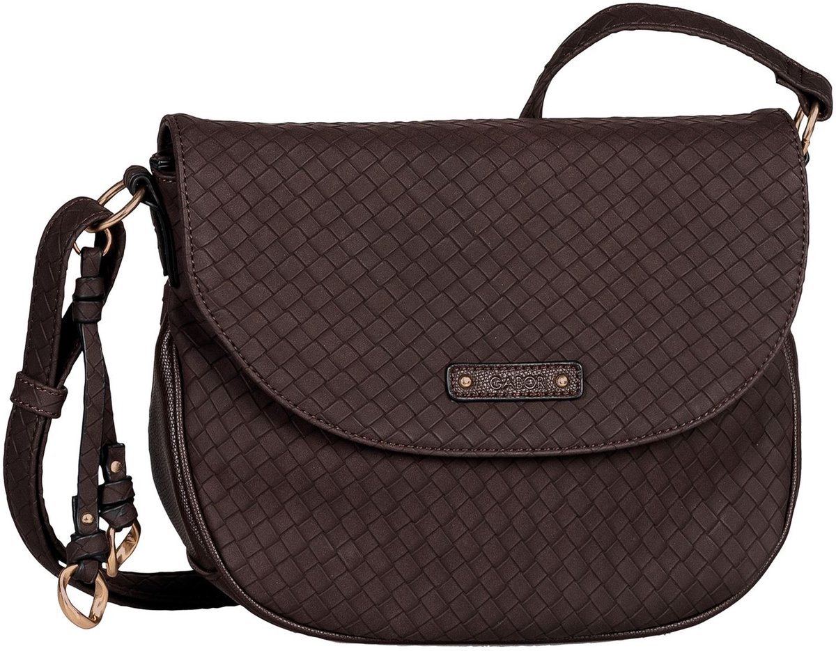 Gabor schoudertas Binta Saddle Bag Dark Brown donkerbruin