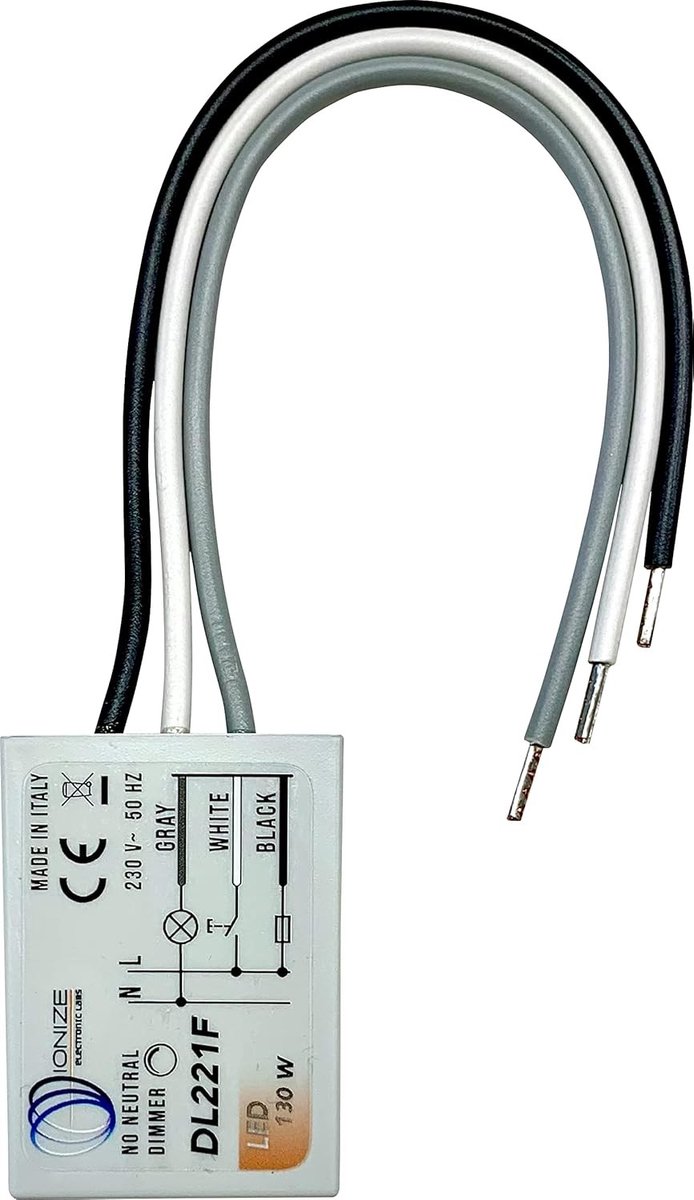 Dimmer - Geen neutraal benodigd - Klein formaat - Voor LED-verlichting - Voor inbouwinstallatie