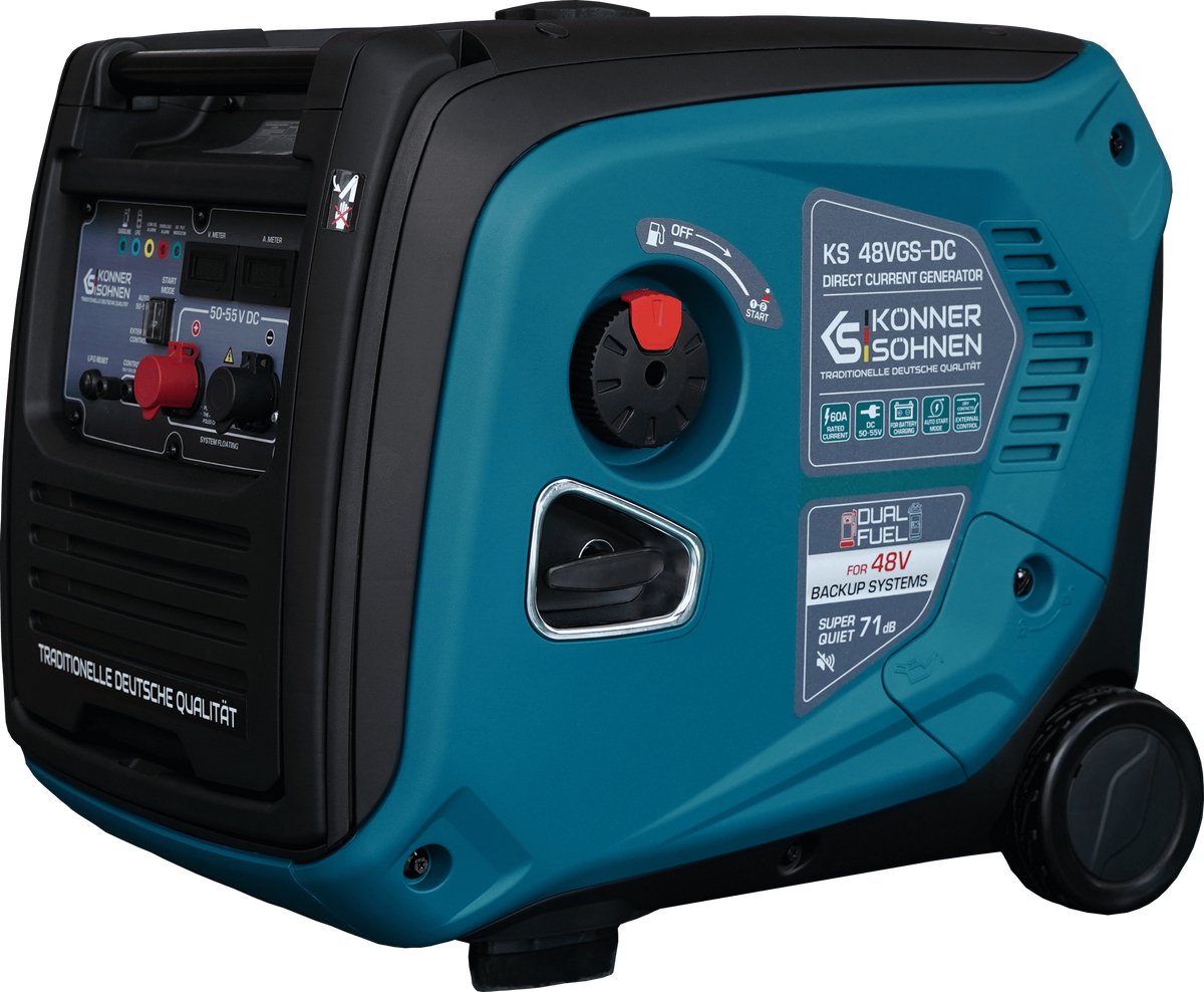Gelijkstroomgenerator Könner & Söhnen KS 48VGS-DC - 50-55V - 60A - benzine en LPG