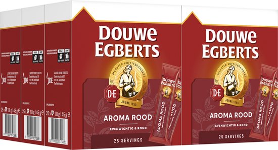 Douwe Egberts Aroma Rood Sticks Oploskoffie - 6 x 25 zakjes