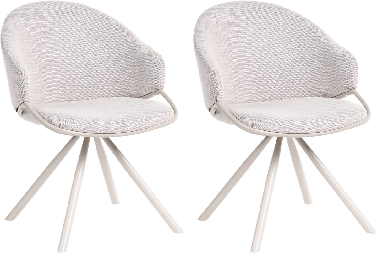 MYSTIC - Eetkamerstoel set van 2 - Off-white - Stof