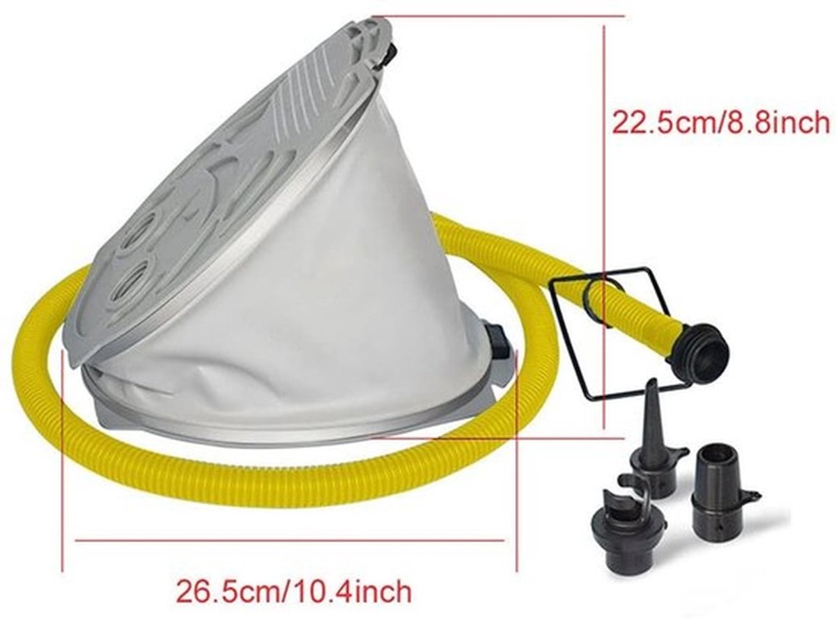 - Voet luchtpomp - Draagbare voetpomp voor opblaasbare boten - Compact en lichtgewicht - Ideaal voor kano en kajak - Perfect voor camping e...