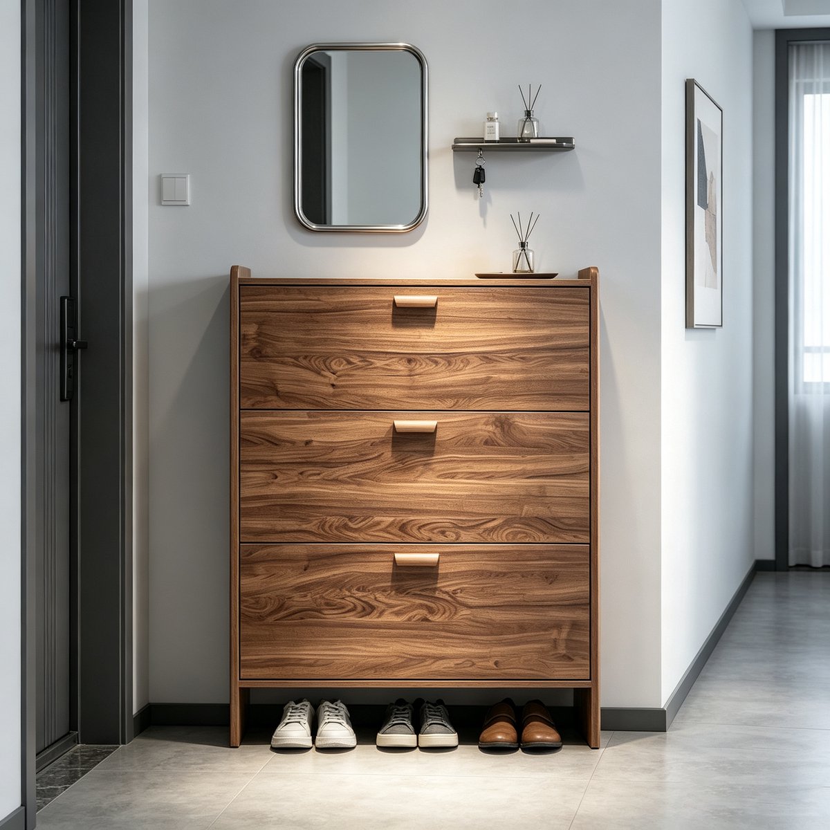 Ultradunne schoenenkast voor thuisgebruik multifunctioneel eenvoudige en moderne stijl klapbare schoenenkast 50*24*115 cm