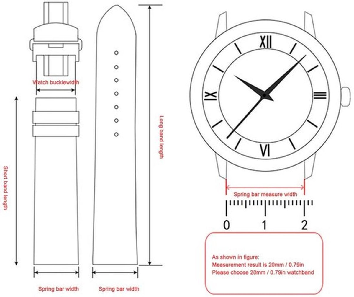 Horlogeband Universeel - PU-leer - 12mm/22mm - Geschikt voor Mannen/Vrouwen - Vervangingsband - Aangenaam Draagcomfort - Horlogebandje