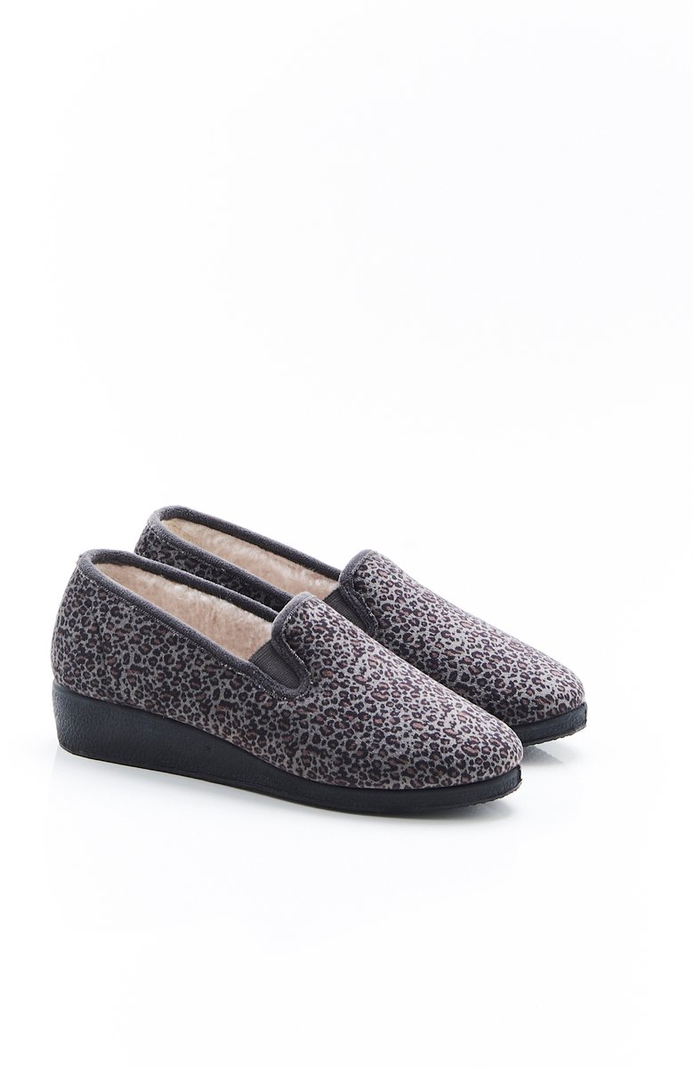 Damart - Thermolactyl pantoffels van velours - Dames - Grijs - 42
