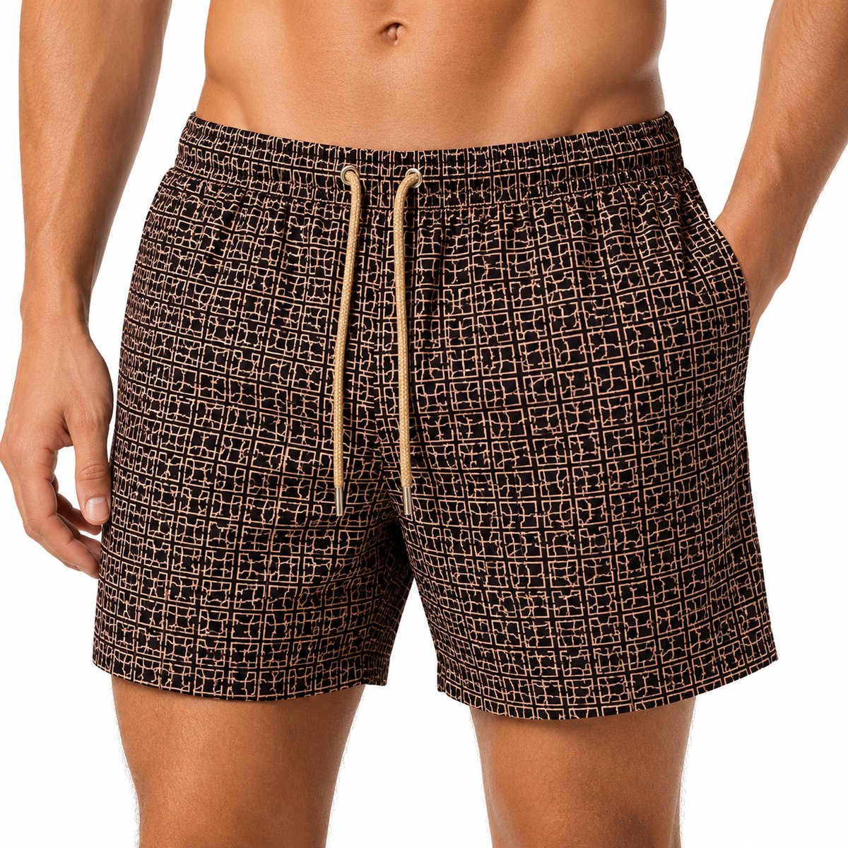 Zwembroek Design - Bruin - Korte Broek - Heren