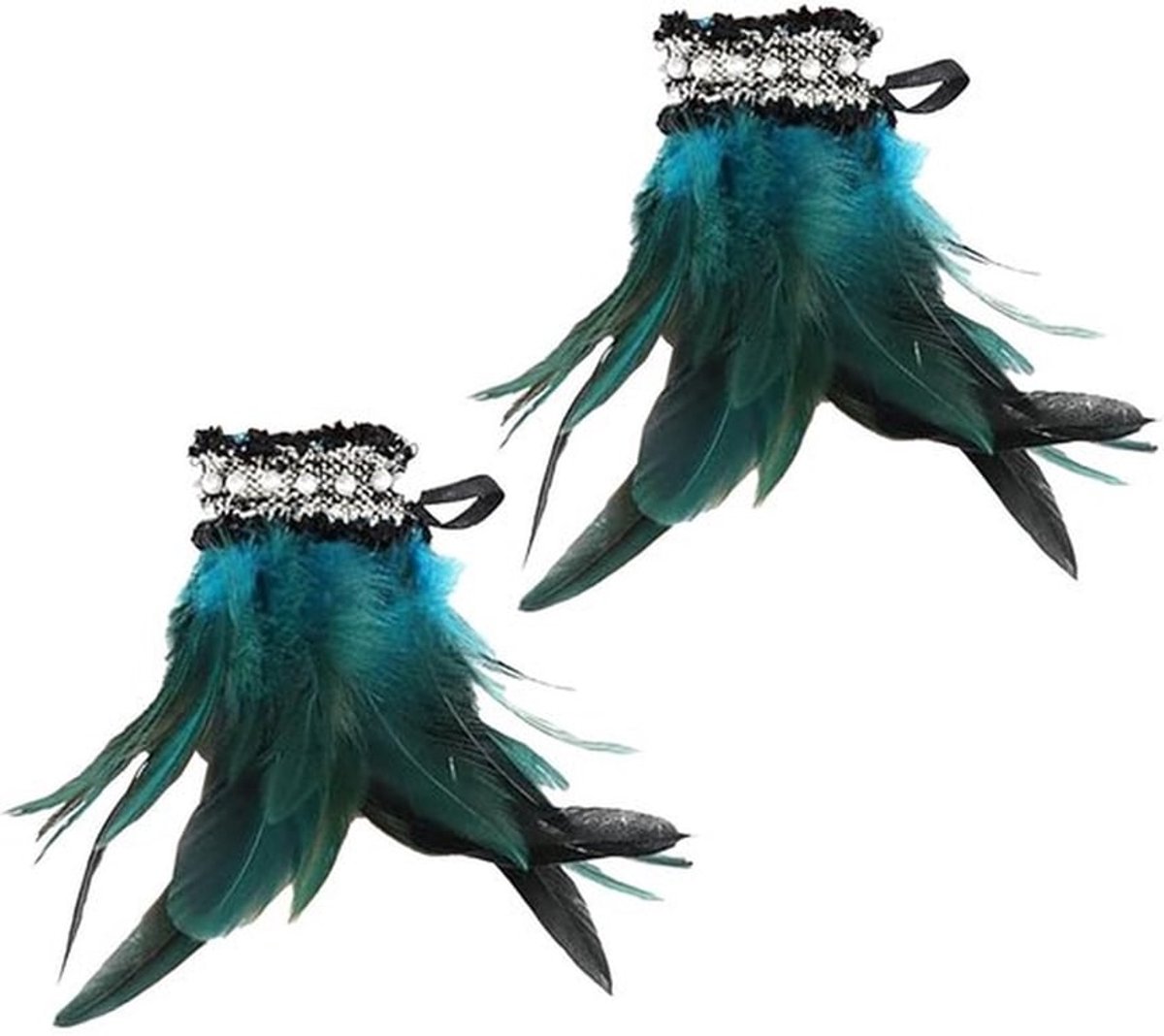 Veermanchetten Dames - 1 Paar Met Veren - Kostuumaccessoires - Gothic - Carnaval/Halloween - Cosplay - Elegante Stijl - Kostuumhandschoenen