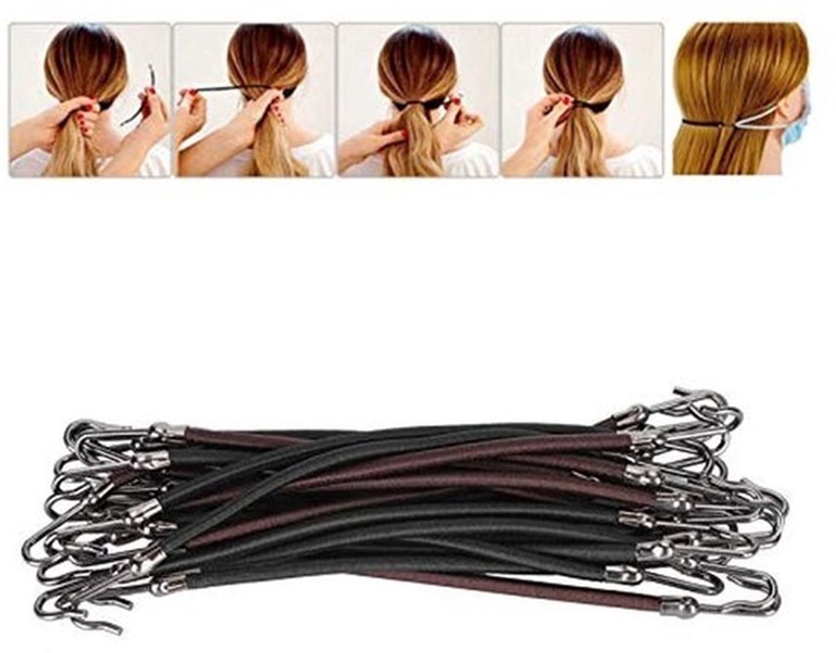 Haarelastiekjes 20 Stuks - Paardenstaart Haken - Elastische Haarbanden - Multifunctioneel Gereedschap - Goede Elasticiteit - Geschikt voor Krullend Haar - Haarband