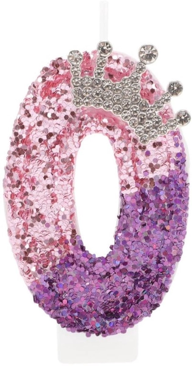 Verjaardagskaarsen 3D-design - Kroonverjaardagskaarsen - Taartdecoratie - Roze/Paarse Kaarsen - 7,5 cm - Glanzend en Rookvrij - Taartkaarsen