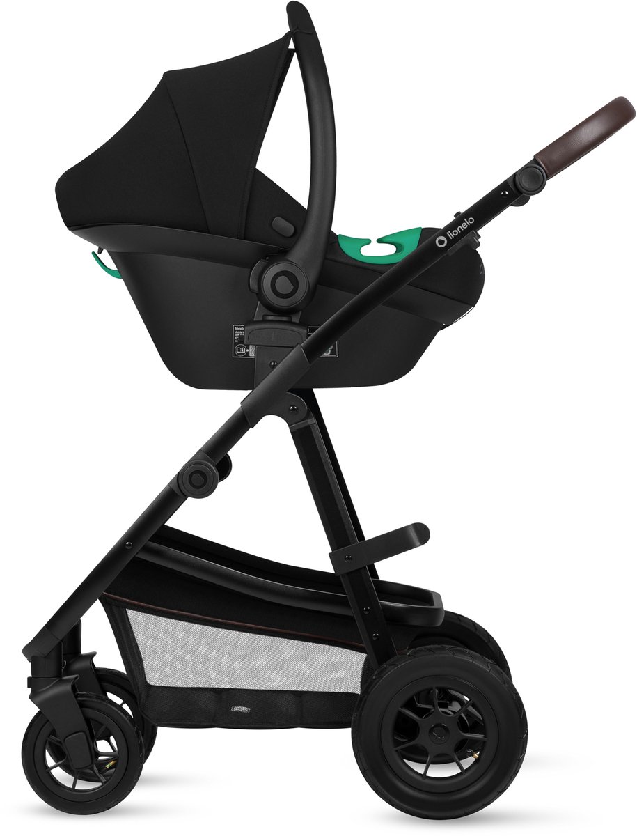 Lionelo Amber Kinderwagen 3 in 1 – Reiswieg + Wandelwagen + Astrid i-Size Autostoel met ADAC – 0-22 kg – Grote Luchtbanden – Volledige Vering – Omkeerbare Zitting – XXL Zonnekap UPF50+ – Verstelbare Duwstang – Accessoireset thumbnail 3