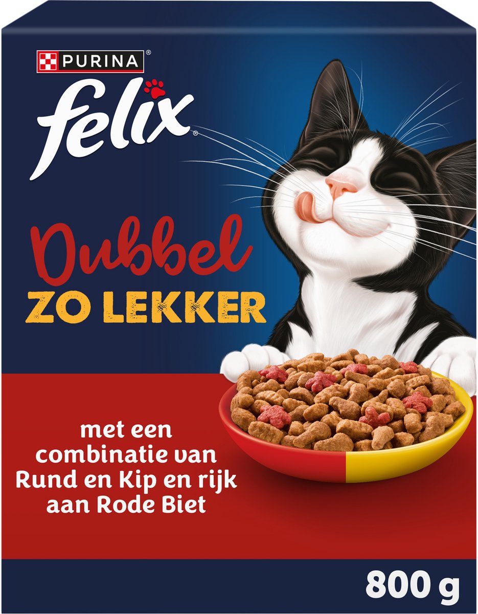 Felix Felix Dubbel Zo Lekker Rund en Kip - Katten Droogvoer - 800g