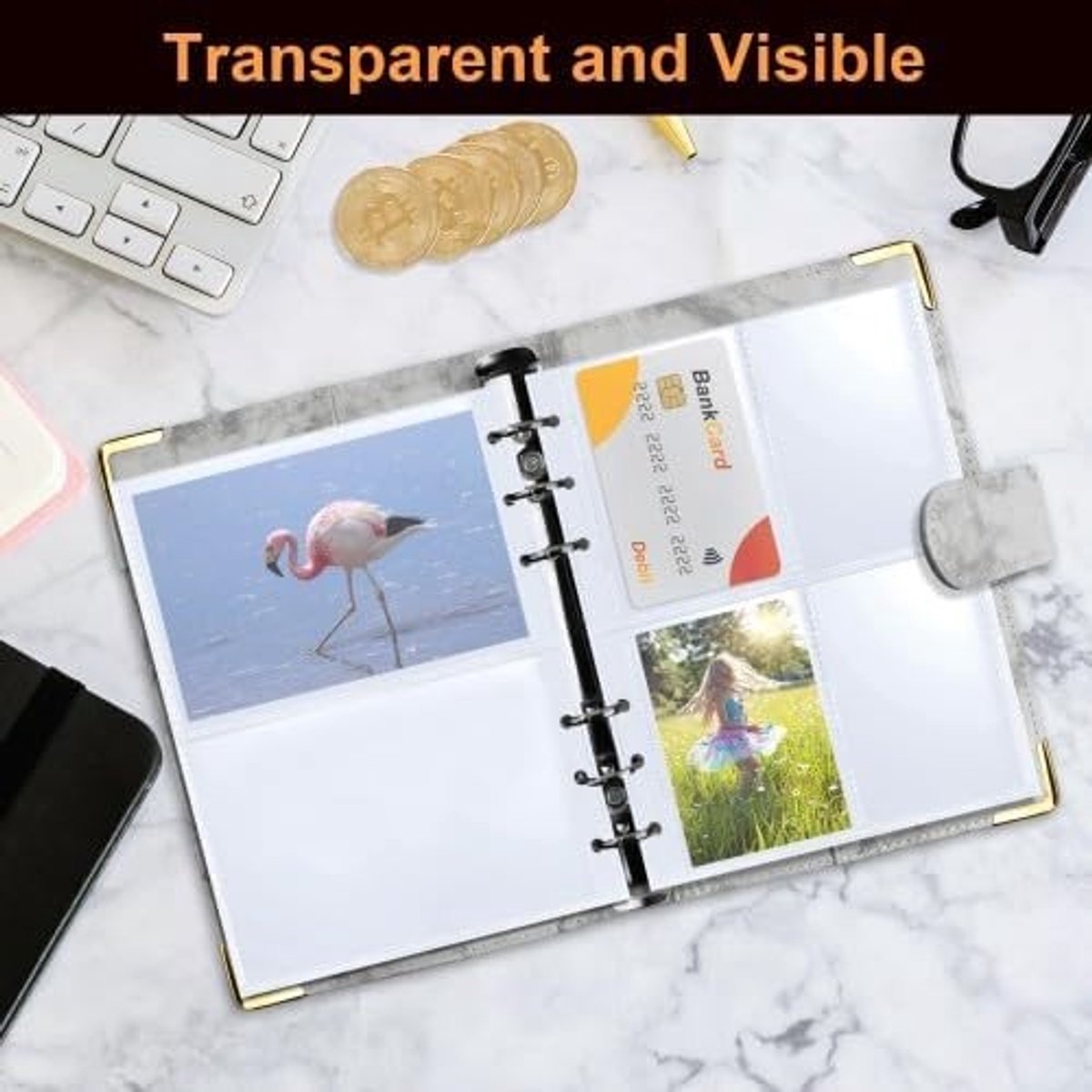 Set van 90 A5 Binder Compartimenten, Transparante Kafthoezen voor Foto's, Postkaarten en Handelskaarten met 6 Gaten en Diverse Indelingen voor Optimale Bescherming