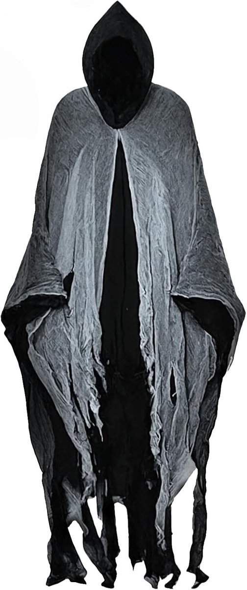 Zwarte Halloween Cape voor Vampier Kostuum met Kap - Lange Middeleeuwse Cape voor Mannen en Vrouwen, Perfect voor Carnaval en Feestjes