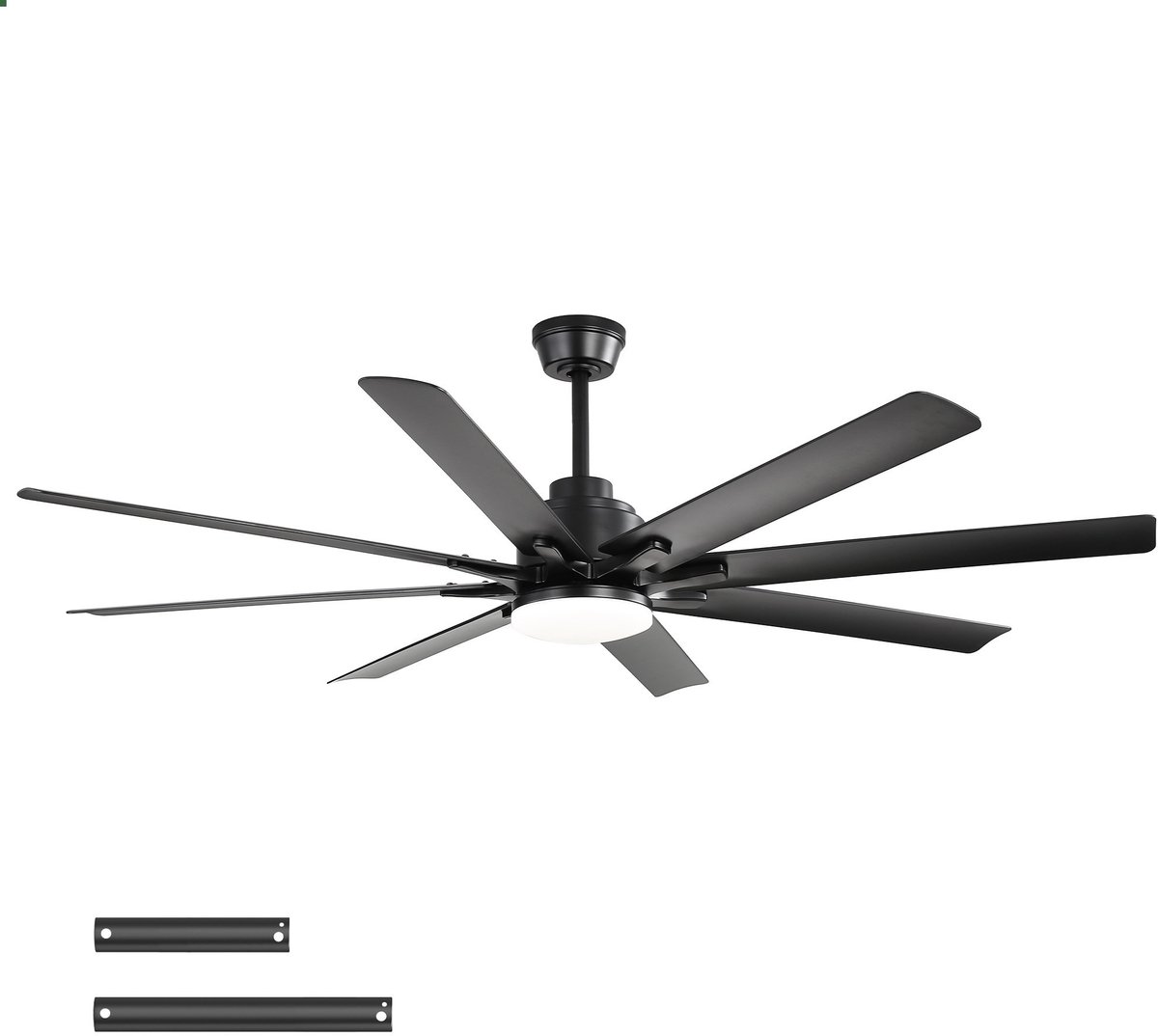 Merdoo plafondventilator met LED verlichting - Ø 132 cm - zwart - afstandsbediening - DC motor - 6 snelheden