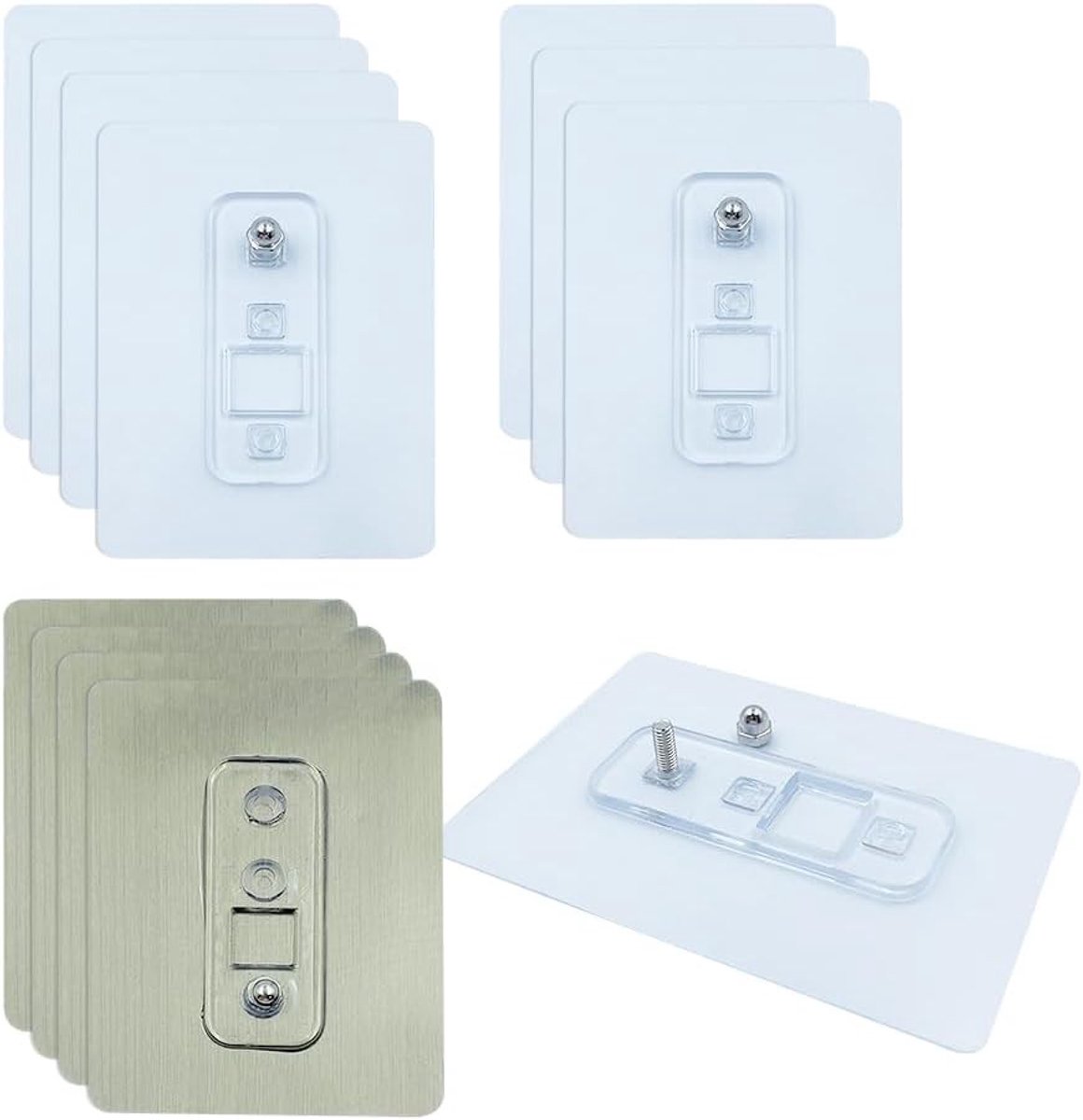 12 Stuks Zelfklevende Schroeven, Transparante Schroeven, Waterdichte Haakjes voor Douche Rek