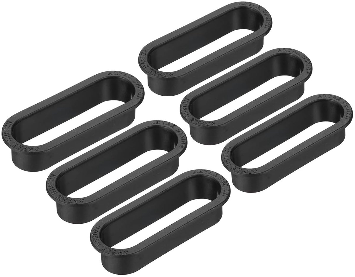 10.5 cm Ovalen Luchtventilatie Rooster - 6 Stuks Plastic Ventilatie Roosters met Gaas voor Kast, Garderobe en Schoenenkast, Zwart