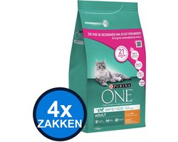 4x Purina One - Adult Kip&Verse Groenten - Kattenvoer Droogvoer - 1.5 kg