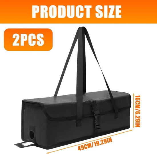 2 stuks accutassen voor e-bike, 49 x 16 x 16 cm, vuurvast tot 2300 °C, waterdicht, explosiebestendig, 6 lagen vuurvast, beschermhoezen voor e-bike-accu — afbeelding 3