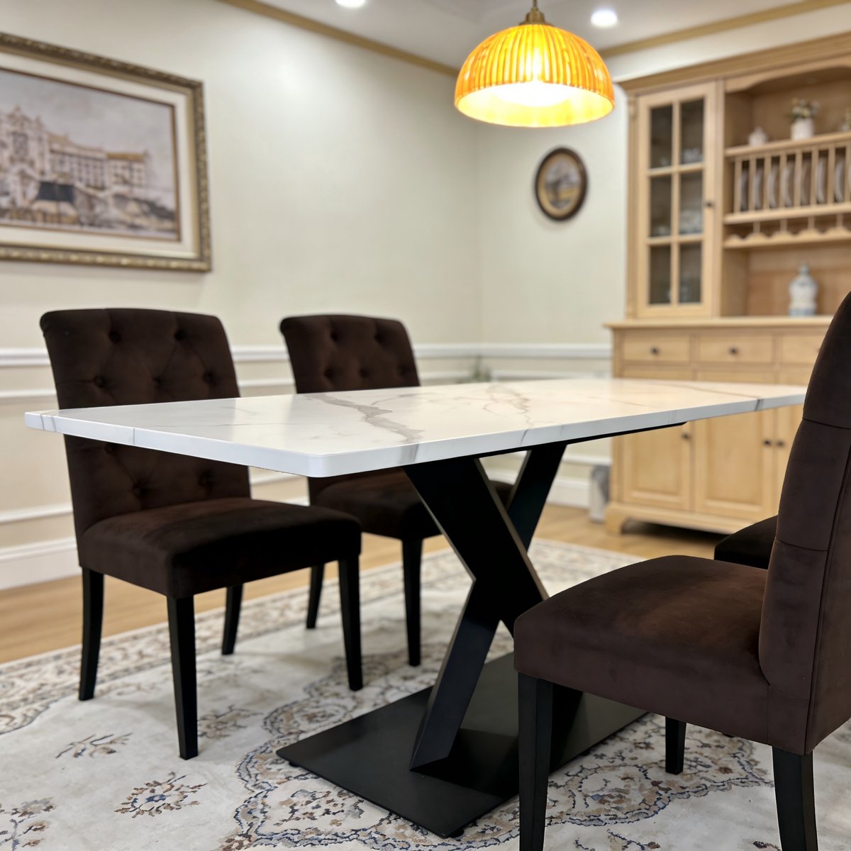 HAUSS SPOLE Eettafel - Rechthoekig Landelijk Ontwerp Voor 6 Personen - Voor Keuken Eetkame