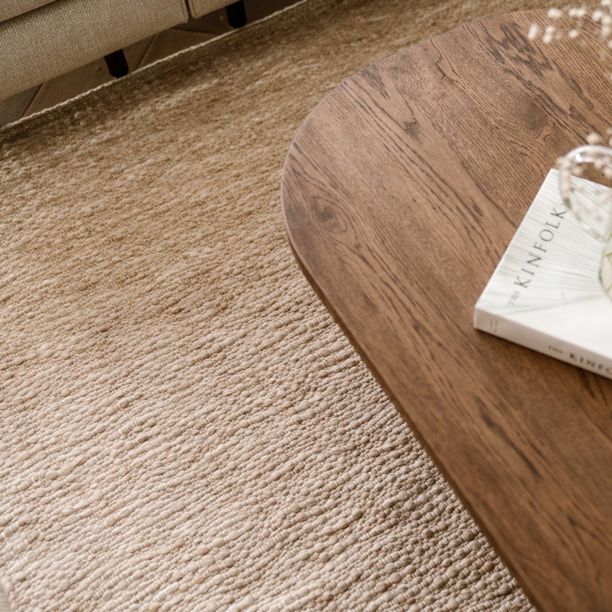 Wollen vloerkleed Bruin Gemeleerd Pebble 160x230cm Mrcarpet
