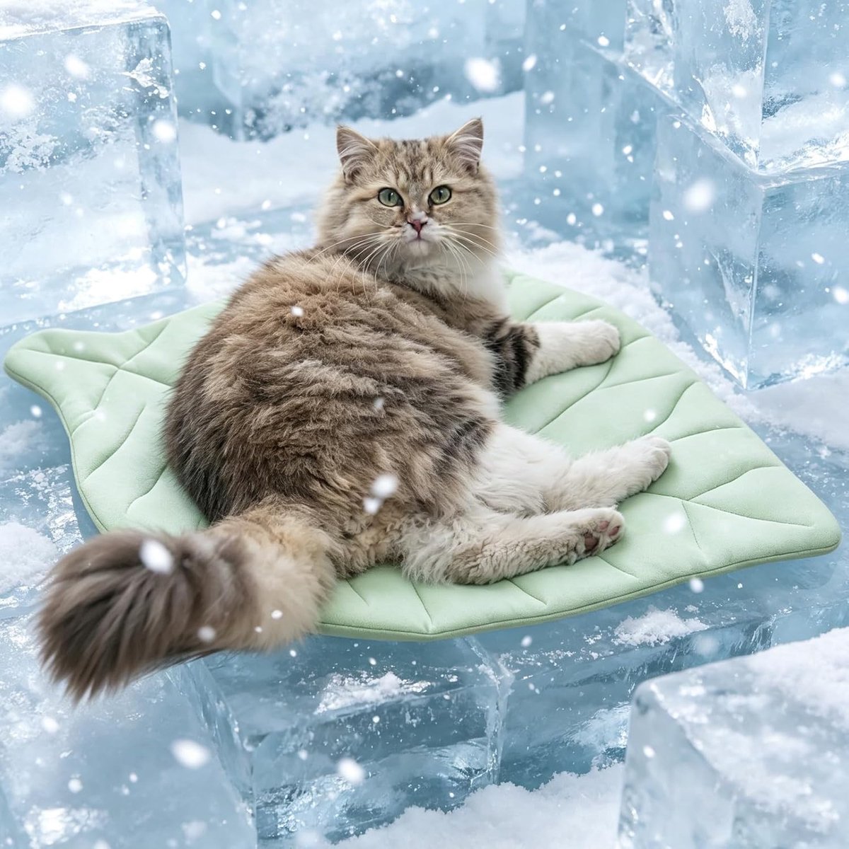 LISM-Koelmat/matras Geschikt voor katten, gemaakt van comfortabele, zachte en ademende stof, Geschikt voor alle seizoenen. 67 x 49,5 cm, perfect Geschikt voor kleine huisdieren zoals katten.