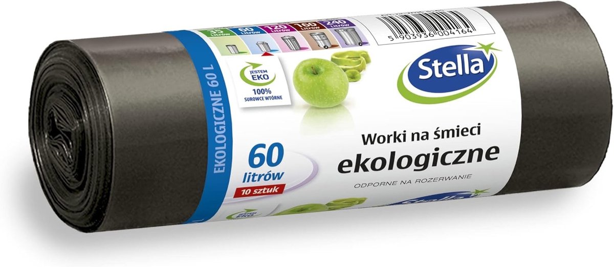 Afvalzakken - Gerecycled LDPE - 60 liter - Scheurvast - Voor Huis en Kantoor