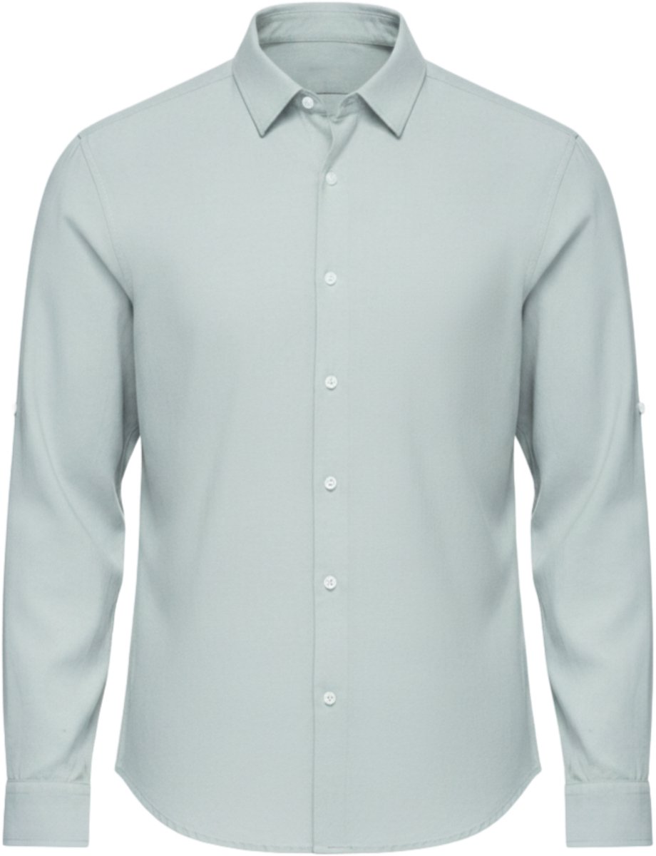 OMBRE Overhemd - Regular Fit - Viscose - Lange Mouw Grijs XXL
