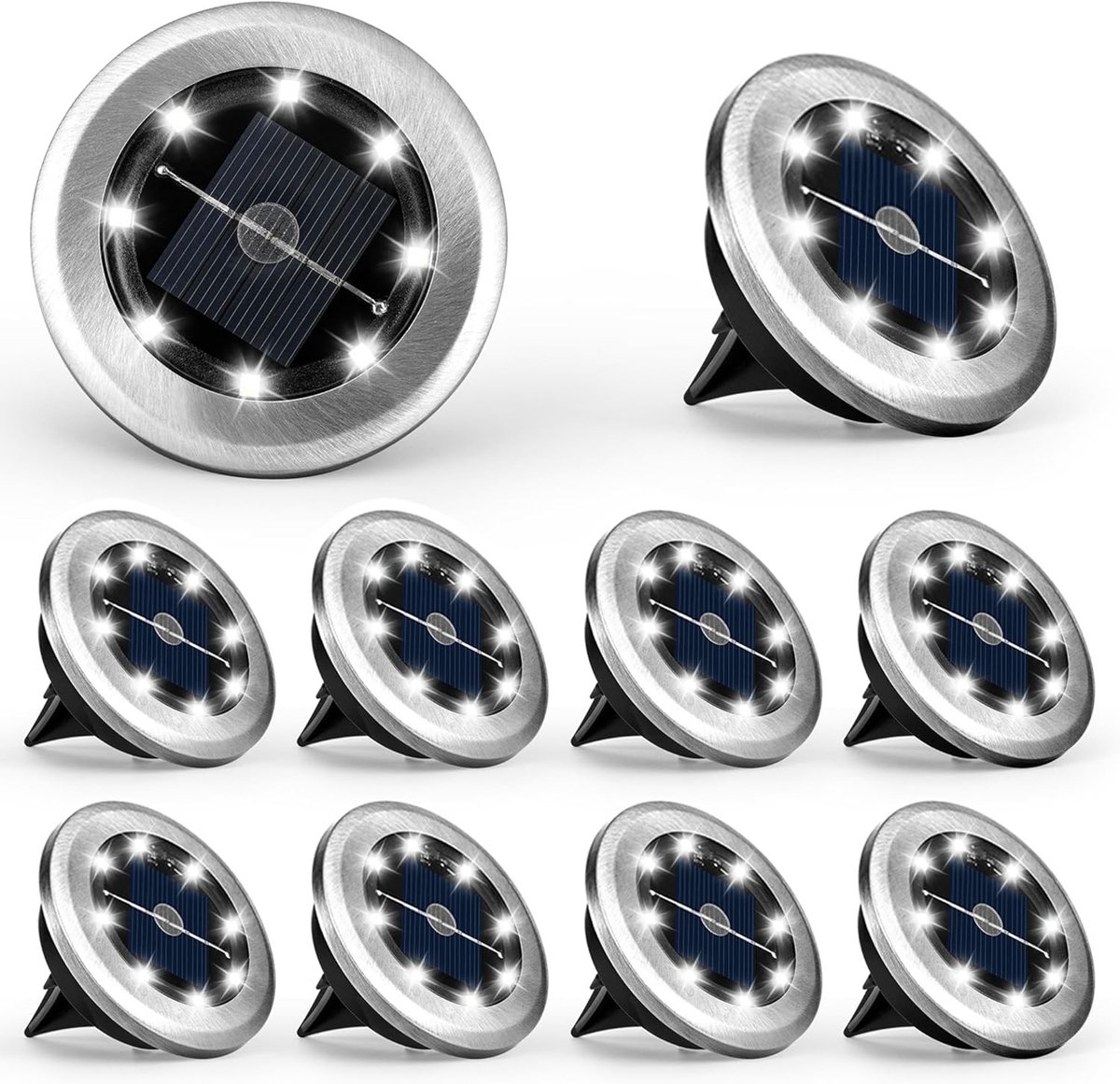 Kleine Solar Grondverlichting - RVS - Waterdicht - Automatisch aan/uit - Voor Tuin en Terras