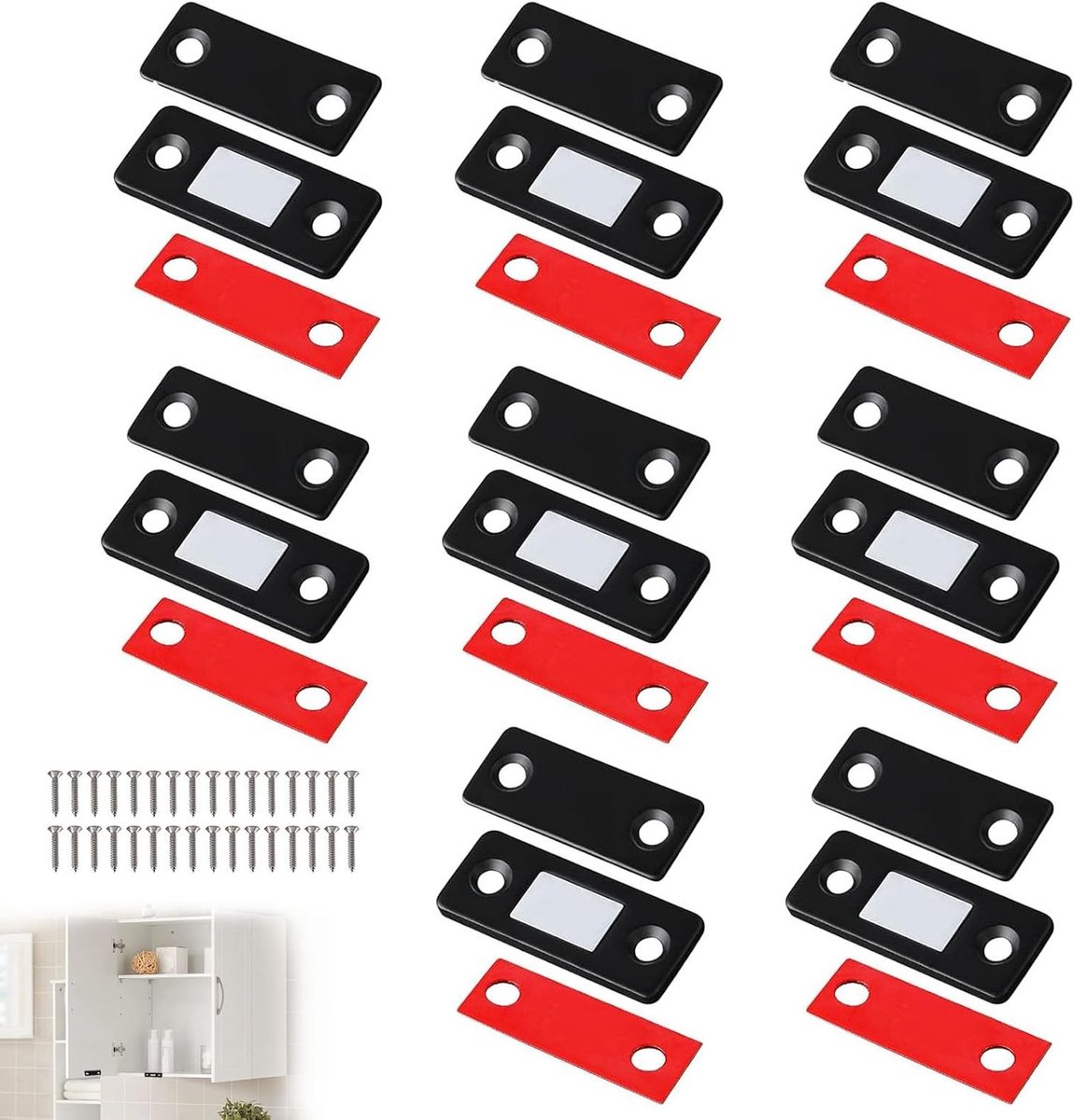 Ultradunne magnetische deursluiters, 8 stuks, ideaal voor kastdeuren, balkondeuren en meubels, sterke magneetjes voor een veilige sluiting