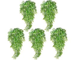 SnelShoppen - SLTAXAR 5 stuks kunsthangplanten zonder pot, 82 cm lange bamboe hangplanten, groene kunstplanten voor binnen en buiten, ideaal voor balk