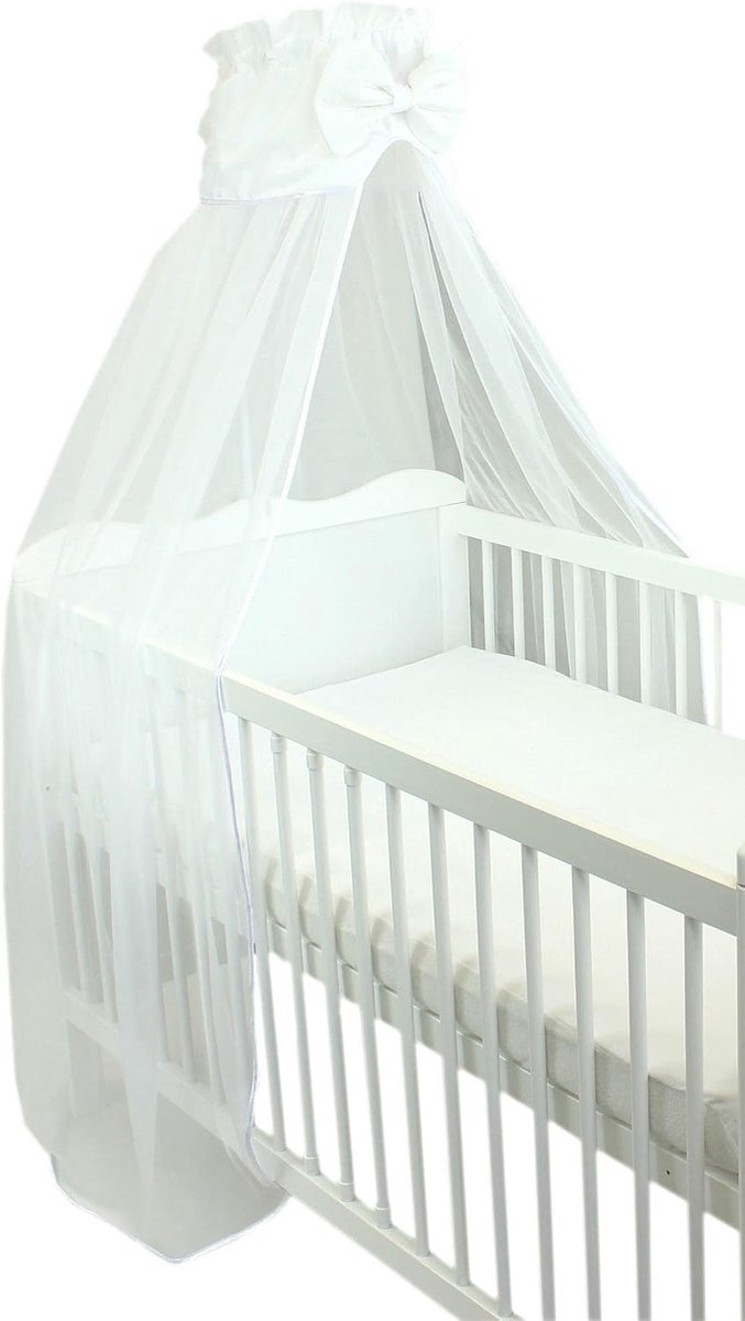 Baby Hemeltje Bedhemel met Strik Doorzichtig, Wit, ca. 170x240 cm