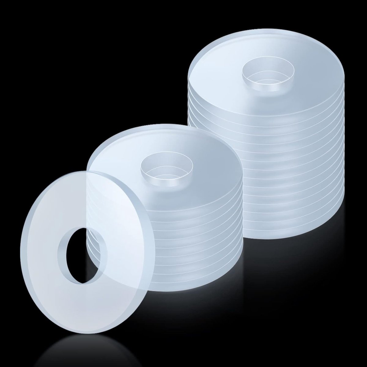 30 Stuks Doorzichtige Pakking, Plastic Platte Ringen voor Bouten Schroeven PVC Vervanging van Ringafstandhouders voor Deurgrepen Badkamer Handdoekstangen (18mm Buitendiameter, 2mm Dikte)