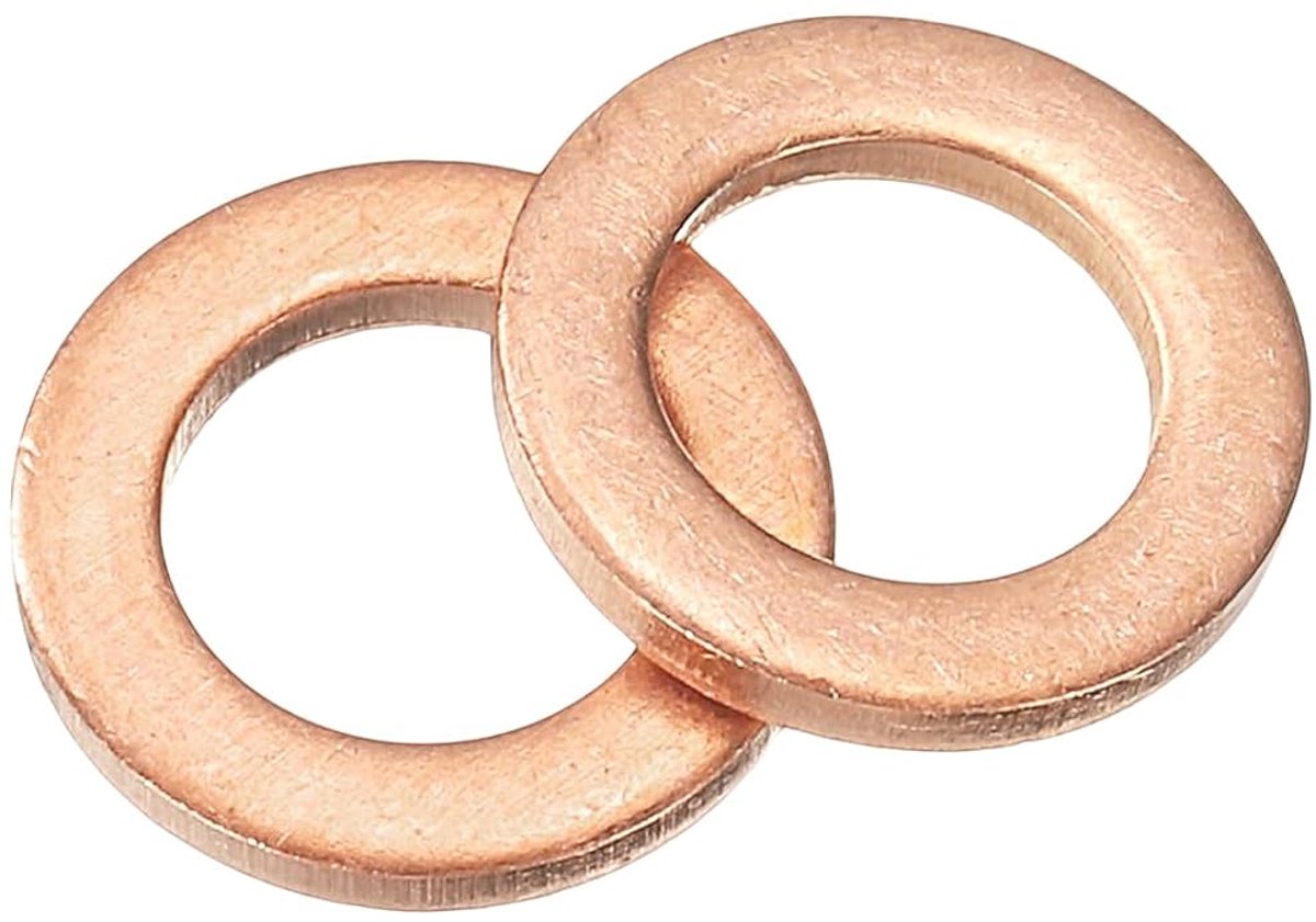 Platte afdichting, 36 stuks koperen ring-platte afdichtingen 13 mm OD 1,5 mm dik metalen afdichtring voor schroeven, bouten, moeren