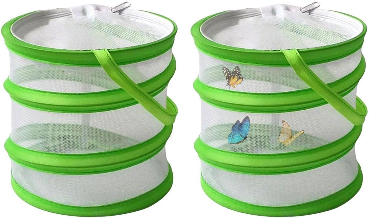 2 Opvouwbare Draagbare Insectenkooien, Draagbare Transparante Insectennetten, Vlinderinsect Rustkooien, Gemakkelijk Te Observeren, Buitenbenodigdheden.
