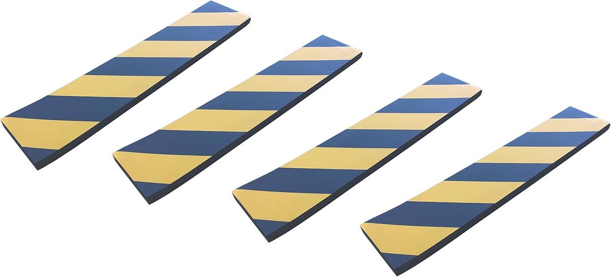 4 stuks zelfklevende schuimrubberen bumpers ter bescherming van garagemuren en autodeuren in parkeergarages en magazijnen, 44 x 10 x 1,5 cm, zwart-geel)